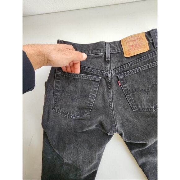 Vintage Levis 505 Jeans Womens 8 L Black Low Rise Straight Leg Denim Red Tab USA - Picture 9 of 13